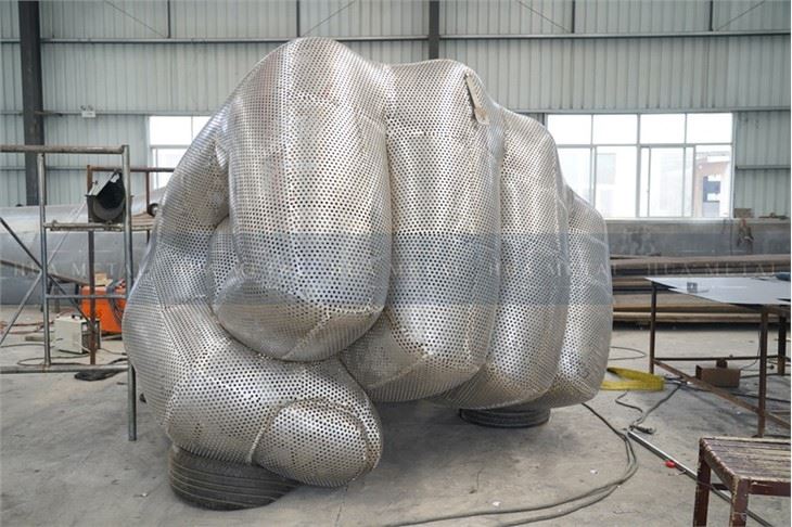 Large-outdoor-perforated-stainless-steel-sculpture-design-fabrication